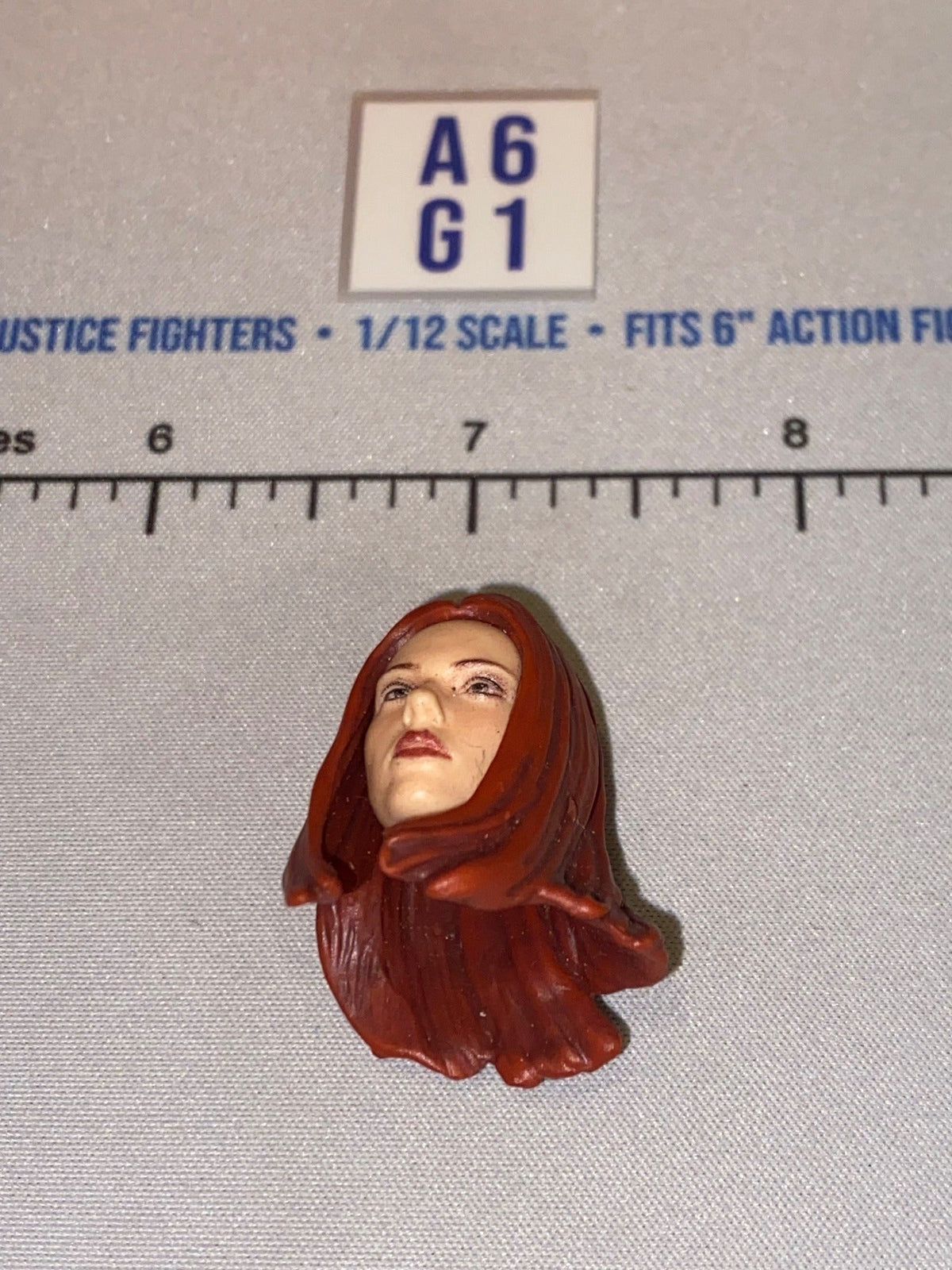 1/12 Scale Female Head Sculpt with Long Red Hair and Hood