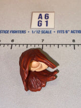 1/12 Scale Female Head Sculpt with Long Red Hair and Hood