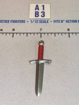 1/12 Scale Four Horsemen Medieval Fantasy Dagger with Red Handle and Cross Guard