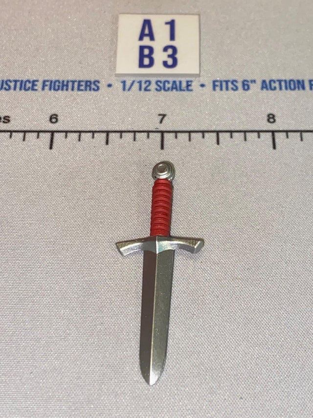1/12 Scale Four Horsemen Medieval Fantasy Dagger with Red Handle and Cross Guard