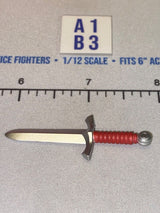 1/12 Scale Four Horsemen Medieval Fantasy Dagger with Red Handle and Cross Guard