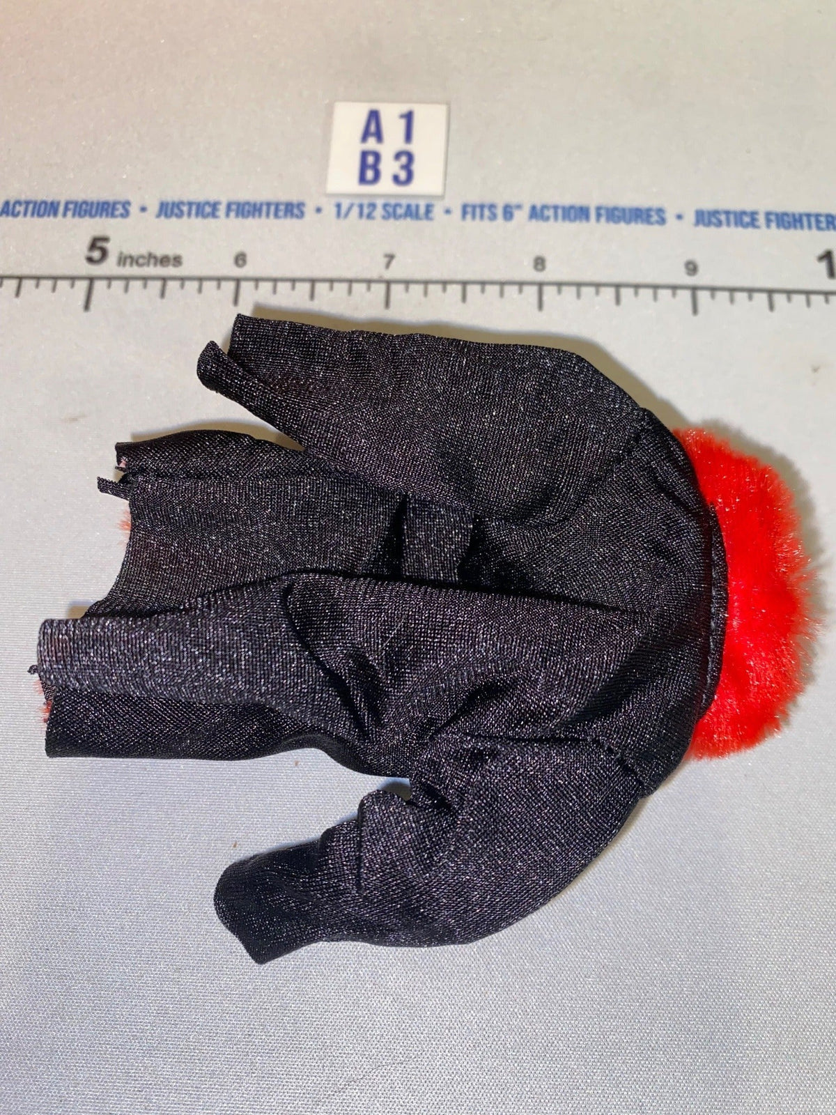 1/12 Scale Modern Era Civilian Black Jacket with Red Fur Trim - Mattel WWE