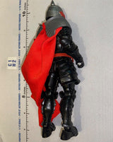 1/12 Scale Four Horsemen - Mythic Legions Medieval Black Knight Action Figure with Red Cape and Crusader Helmet