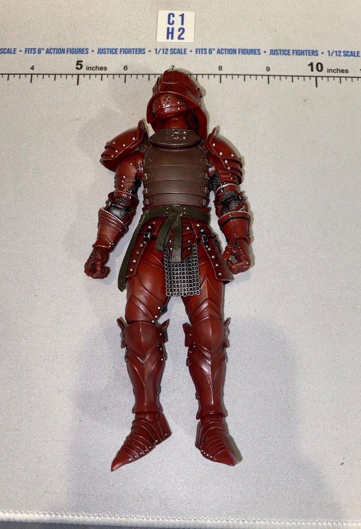 1/12 Scale Fantasy Medieval Armored Knight Action Figure in Red Armor - Four Horsemen - Mythic Legions