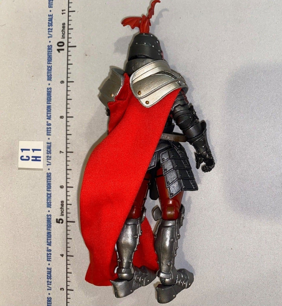 1/12 Scale Four Horsemen - Mythic Legions Medieval Dark Crusader Knight Action Figure with Red Cape and Dragon Crest Helmet
