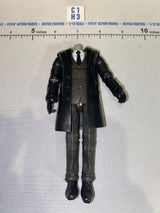 1/12 Scale Modern Era Civilian Agent Action Figure Body - Headless in Long Black Coat
