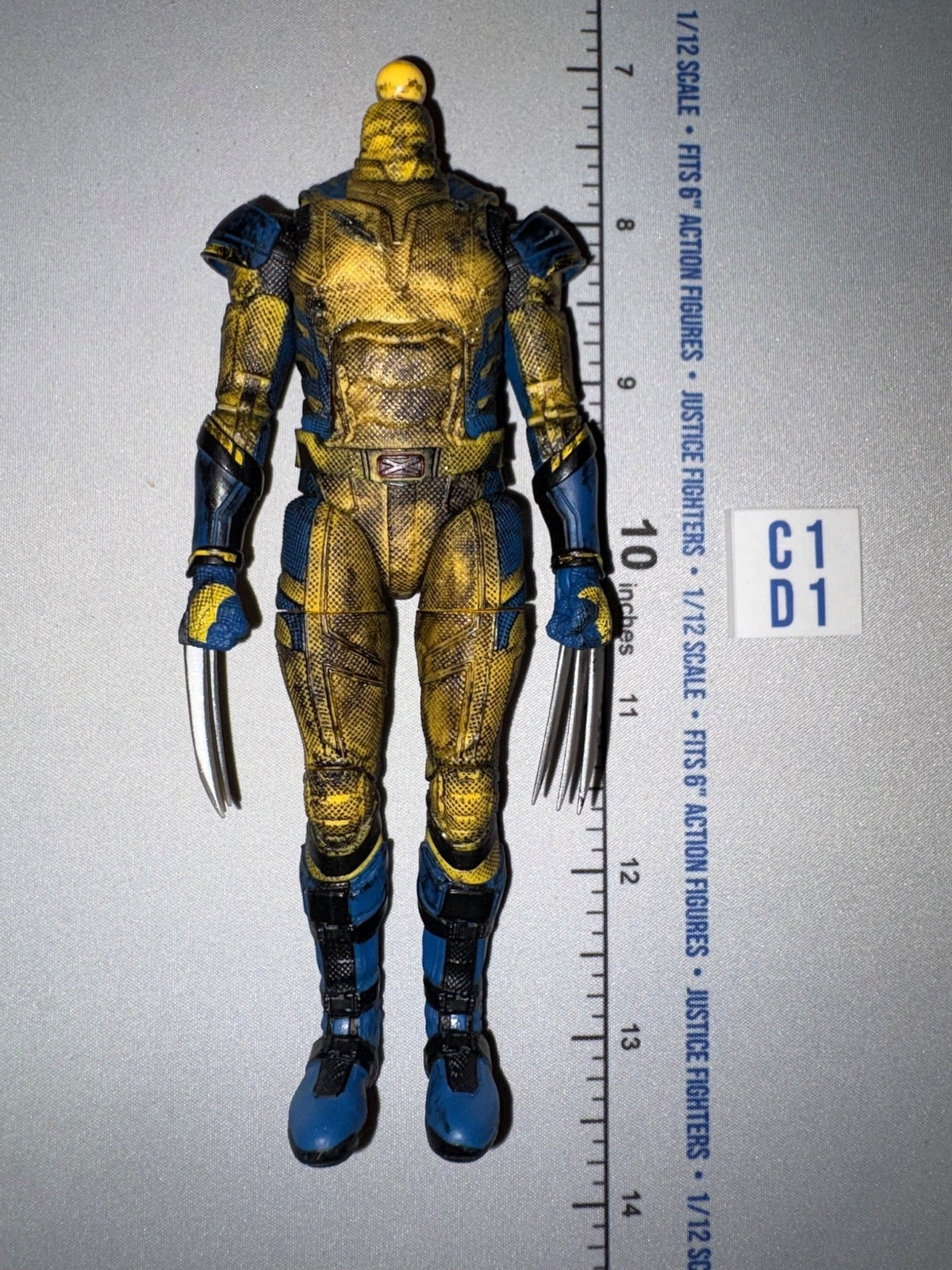 1/12 Scale Marvel Wolverine Superhero Action Figure - Yellow and Blue Suit - Headless