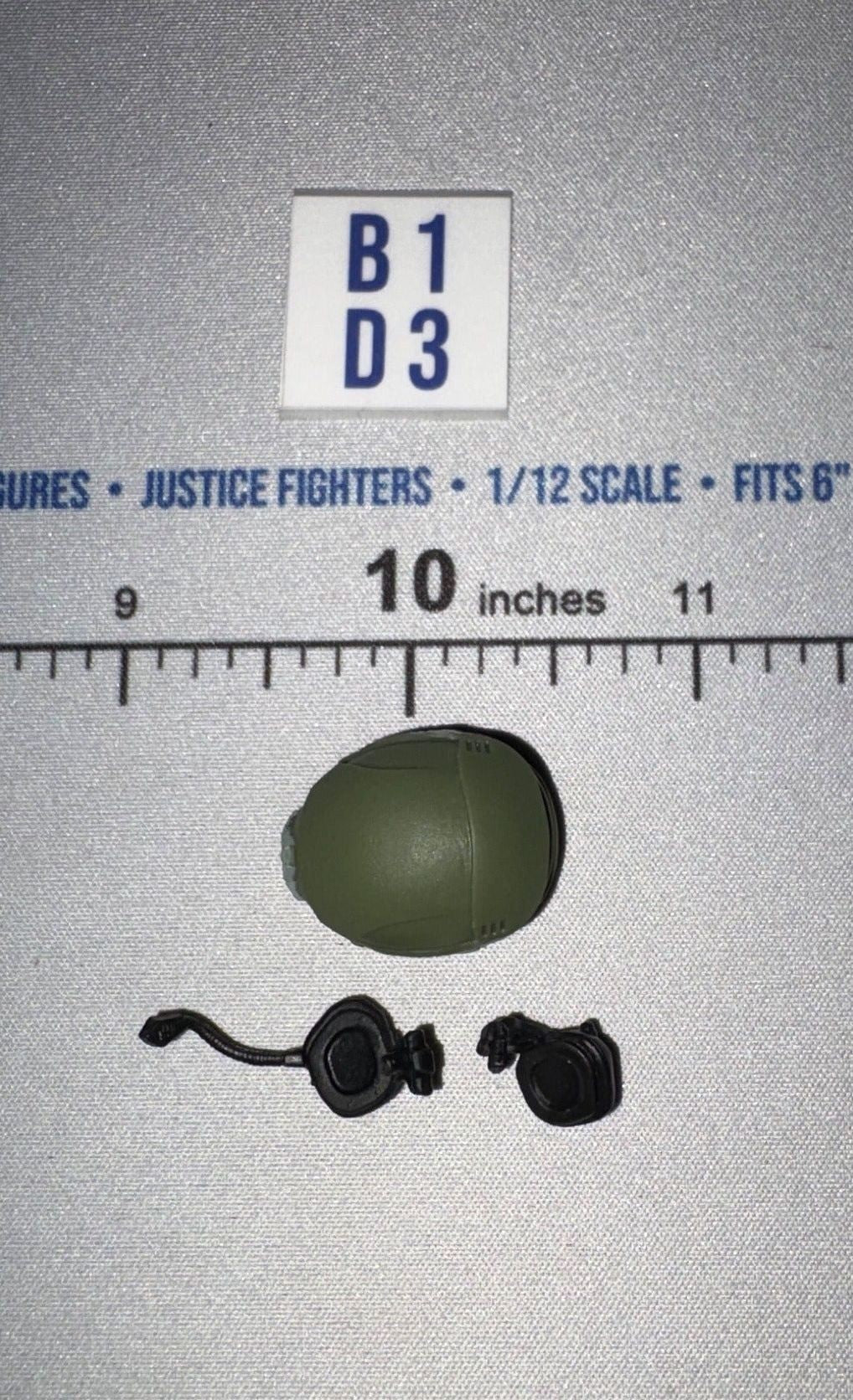 1/12 Scale Modern Era Military Helmet with Headset Accessories Set - Valaverse