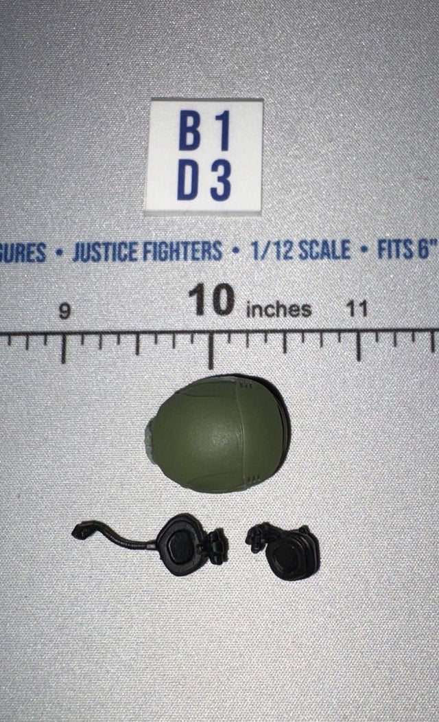 1/12 Scale Modern Era Military Helmet with Headset Accessories Set - Valaverse