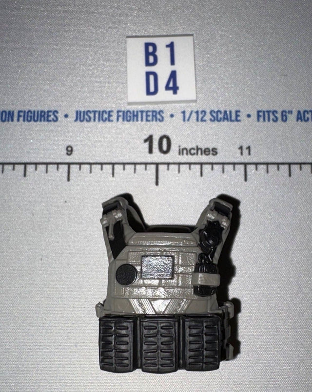 1/12 Scale Modern Era Tactical Body Armor Vest - Grey - Valaverse