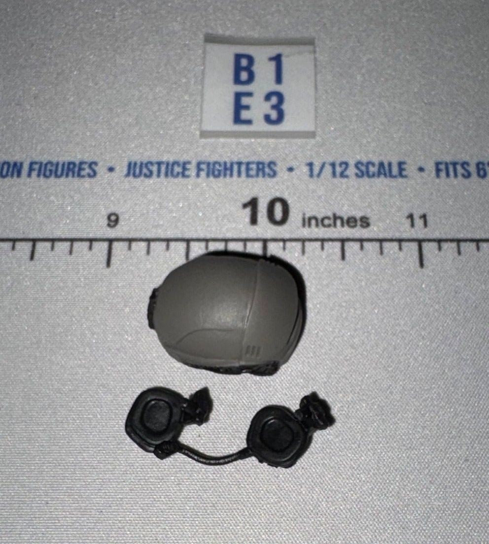 1/12 Scale Modern Era Tactical Helmet with Headset Accessories Set - Valaverse