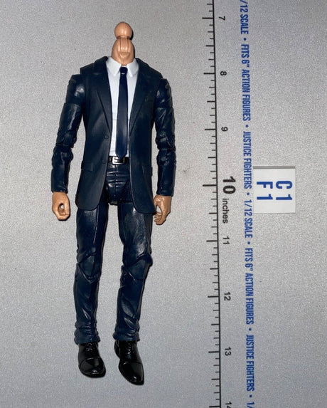 1/12 Scale Modern Era Civilian Agent Action Figure Body - Headless in Dark Suit with Tie