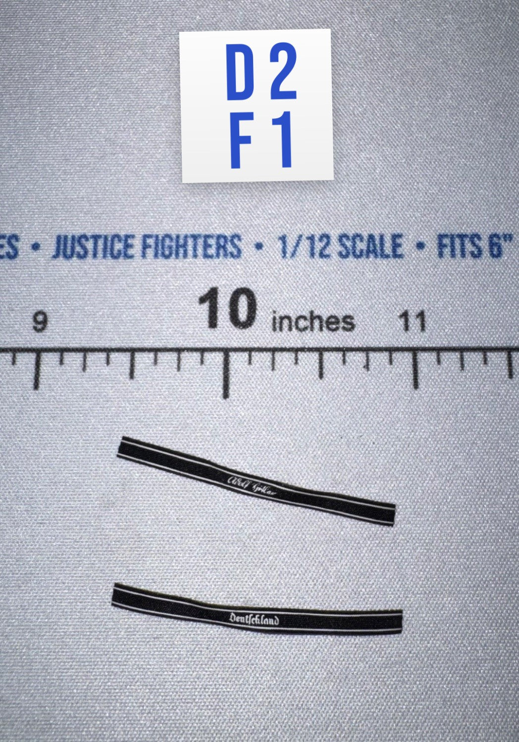 1/12 Scale WWII German Cuff Titles Pair - WWII German SS Honor Guard Archard - DID 3R TG80005
