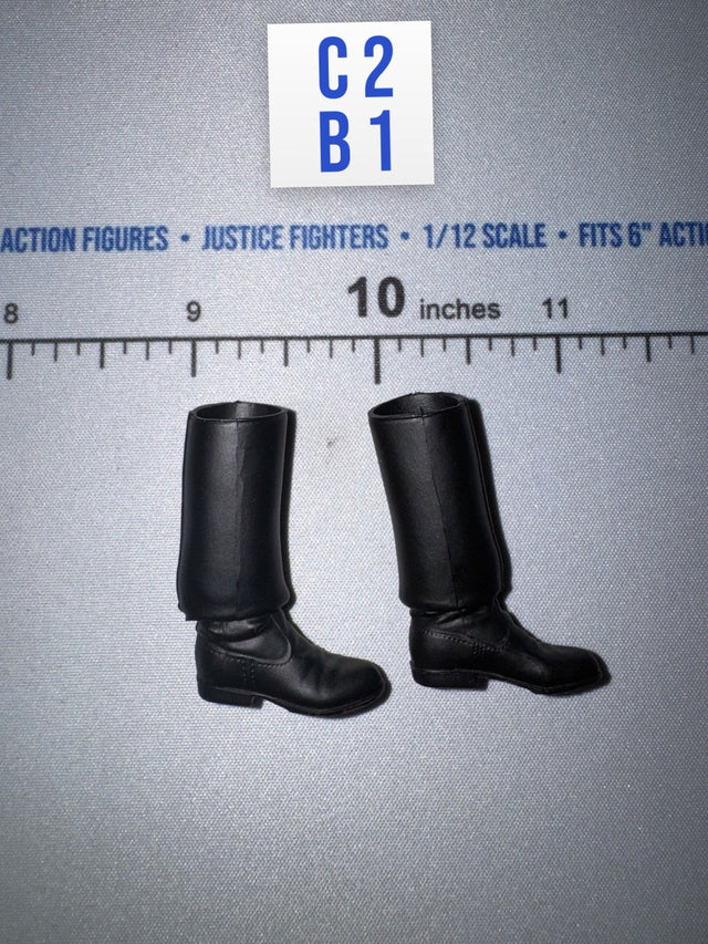 1/12 Scale WWII German Tall Riding Boots Pair - 1/12 Scale WWII German SS Honor Guard Aaron - DID 3R TG80007 DiD DiD
