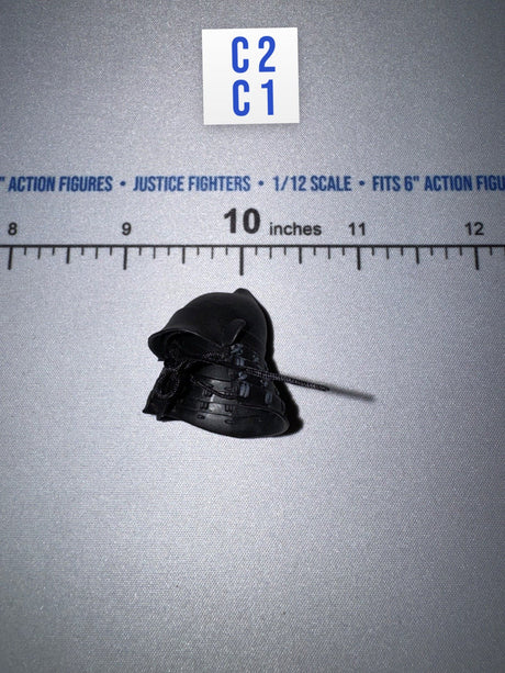 1/12 Scale Medieval Era Japanese Helmet - Japan Sengoku Soldier (Black) - DiD XJ80017A