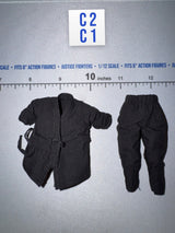 1/12 Scale Medieval Era Ninja Uniform Set - Japan Sengoku Soldier (Black) - DiD XJ80017A