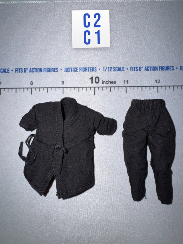 1/12 Scale Medieval Era Ninja Uniform Set - Japan Sengoku Soldier (Black) - DiD XJ80017A
