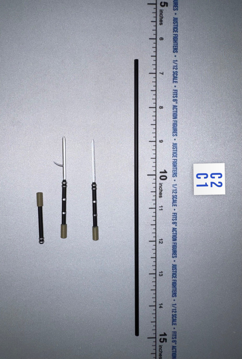 1/12 Scale Medieval Japanese Metal Yari Spear - Japan Sengoku Soldier (Black) - DiD XJ80017A