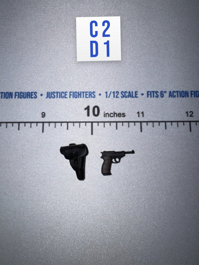 1/12 Scale WWII German Pistol and Holster - Panzer Commander Joachim Peiper DiD XD80022