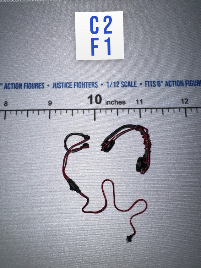 1/12 Scale WWII German Tanker Headphones and Throat Mic - Panzer Commander Otto Carius - DID XD80027