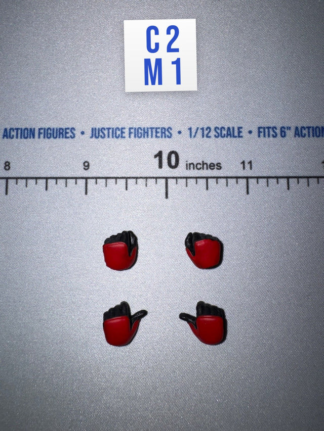1/12 Scale Japanese DiD Hand Set - Japan Sengoku Soldier (Red) - DiD XJ80016A