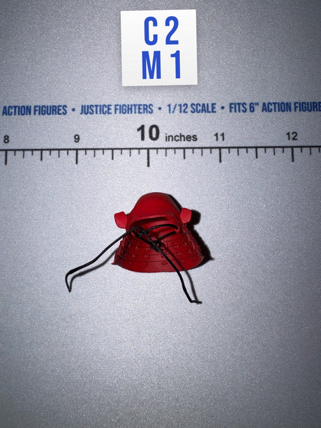 1/12 Scale Medieval Japanese Samurai Menpō (Half Mask) - Japan Sengoku Soldier (Red) - DiD XJ80016A