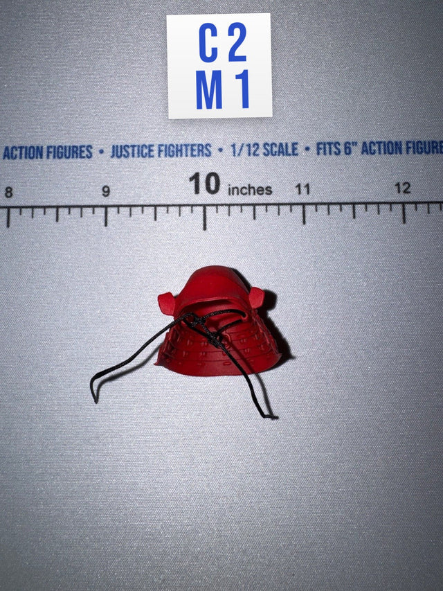 1/12 Scale Medieval Japanese Samurai Menpō (Half Mask) - Japan Sengoku Soldier (Red) - DiD XJ80016A