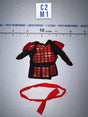 1/12 Scale Medieval Japanese Samurai Armor Chest Piece with Sash - Japan Sengoku Soldier (Red) - DiD XJ80016A