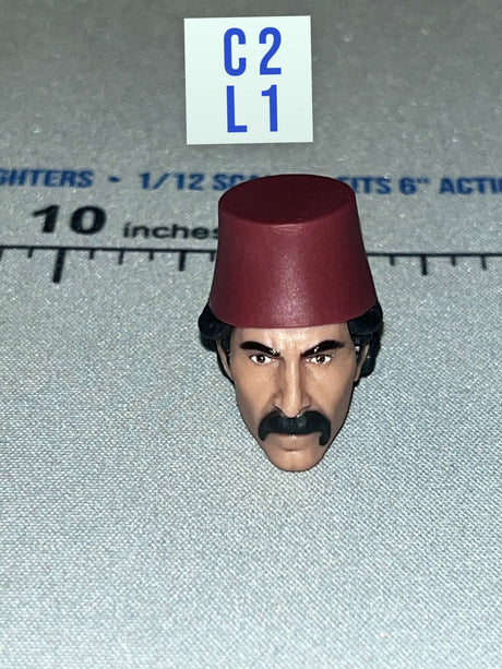 1/12 Scale Arab Turkish Head Sculpt with Fez - Hasbro Indiana Jones Adventure Series