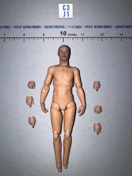 1/12 Scale Nude Figure with Hands Set - WWII German Major König DiD XD80036