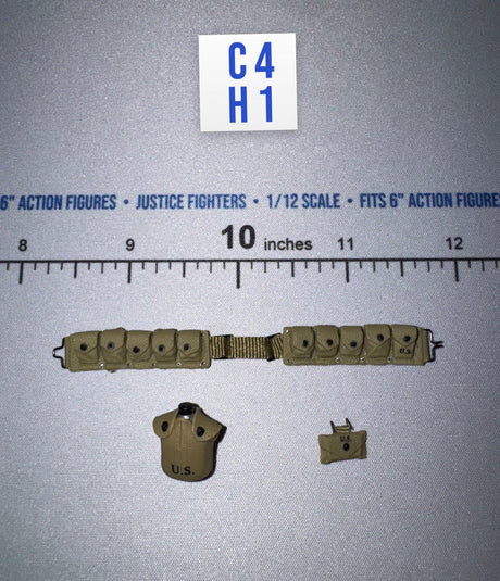 1/12 Scale WWII US Web Gear Set - Private Caparzo DiD XA80011