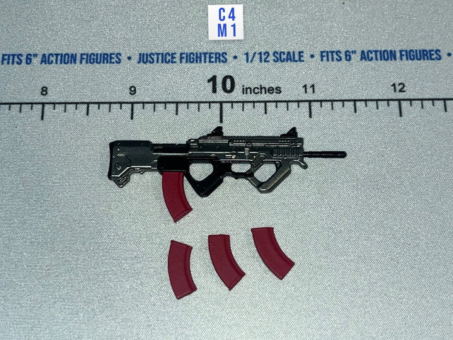 1/12 Scale Futuristic Rifle with Red Magazines - Valaverse Weapons Pack Kilo