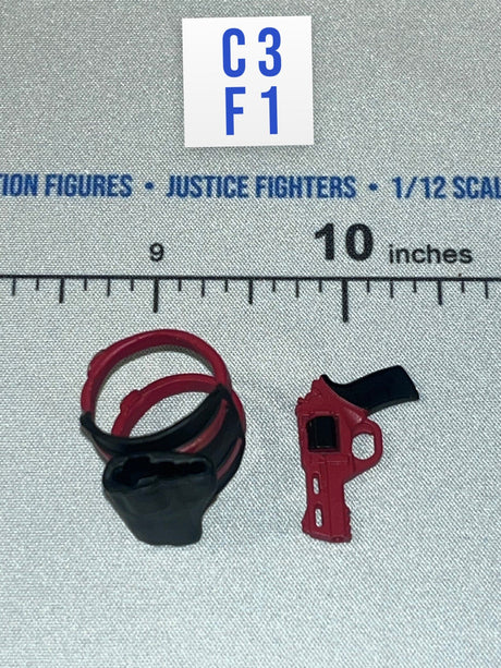 1/12 Scale Modern Era Revolver / Holster Leg Straps - Pandora (Black) Valaverse
